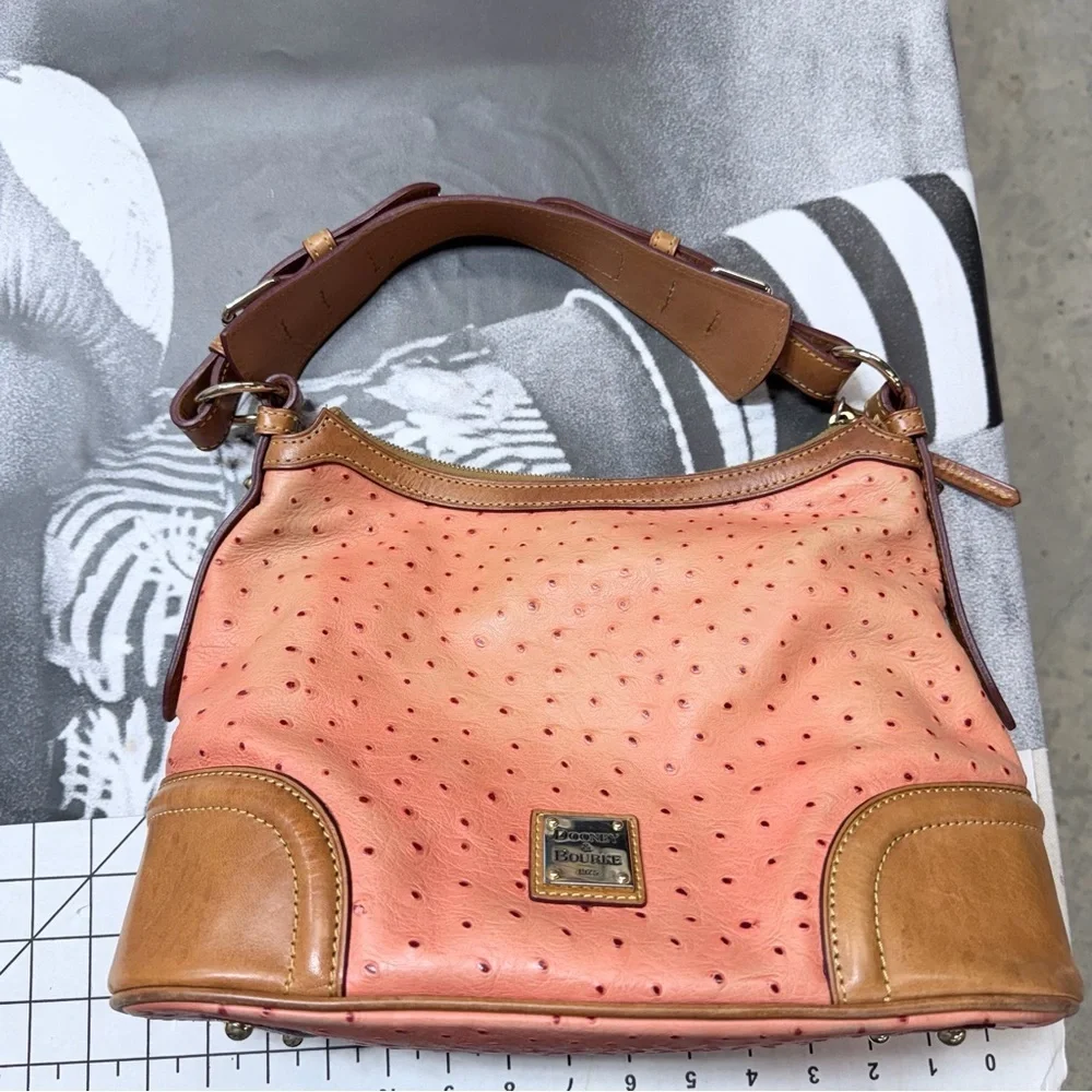 Dooney & Bourke Ostrich Quill Embossed Hobo Bag